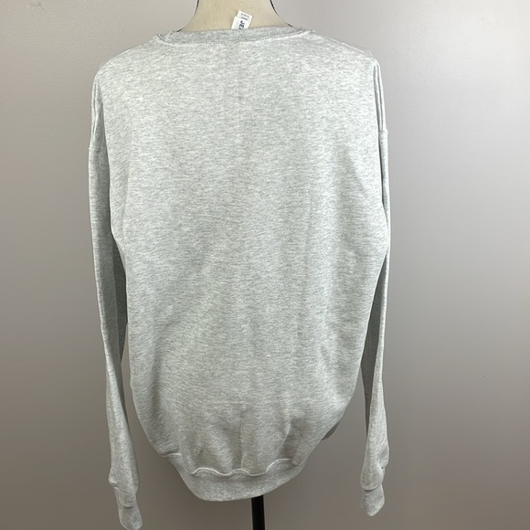 NWOT Jerzees Christmas Crew Neck Sweatshirt SZ Large Grey/Peach Women/Men - Picture 6 of 9